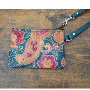 Green Floral toile faux leather Coin purse/Wallet
